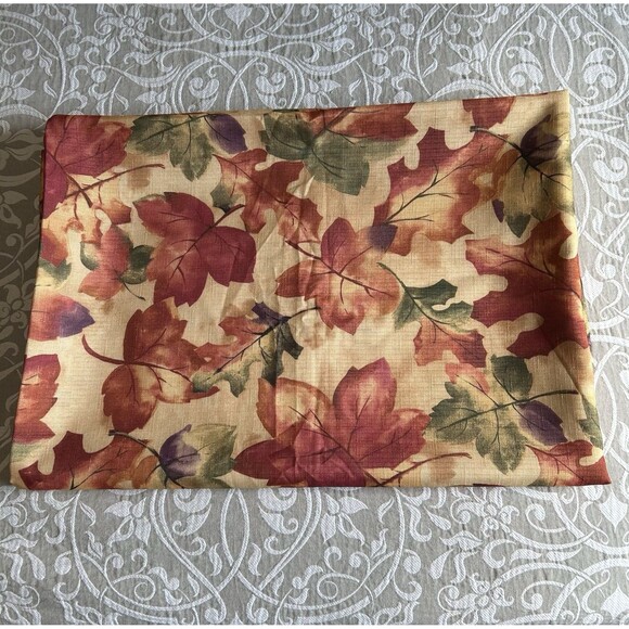 Tablecloth 83"X59" Yellow Green Orange Brown Fall Leaves Autumn Decor Holiday - Picture 4 of 4